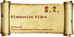 Blaskovics Klára névjegykártya
