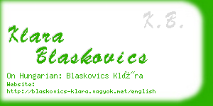 klara blaskovics business card
